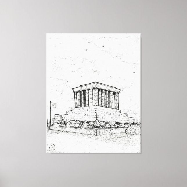 Ho Chi Minh Mausoleum Hanoi Vietnam Illustration Leinwanddruck (Vorderseite)