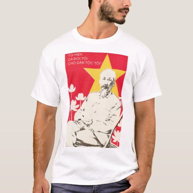 Ho Chi Minh "Mein ganzes Leben für die Menschen" V T-Shirt (Vorderseite)