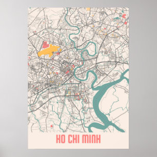 Ho Chi Minh - Vietnam Chalk City Map Poster