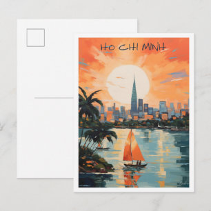 Ho Chi Minh Vietnam Kunst Reise Postkarte