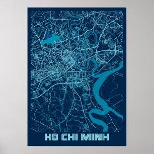 Ho Chi Minh - Vietnam Peace City Map Poster