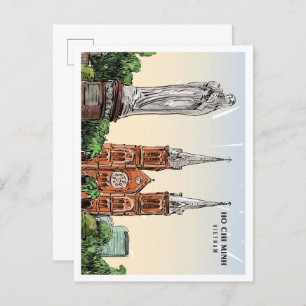 Ho Chi Minh Vietnam Sketch Kunst, Dichtung und Mus Postkarte