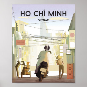 Ho chi minh vietnam travel poster