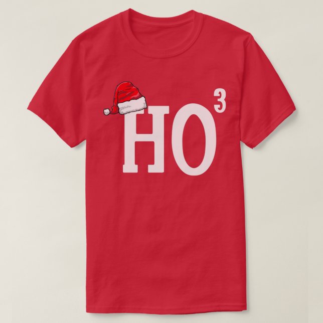 Ho Cubed Funny Christmas Weihnachtsmannmütze Ho Ho T-Shirt (Design vorne)