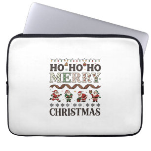 Ho Frohe Weihnachten Santas Kariertes Band Laptopschutzhülle