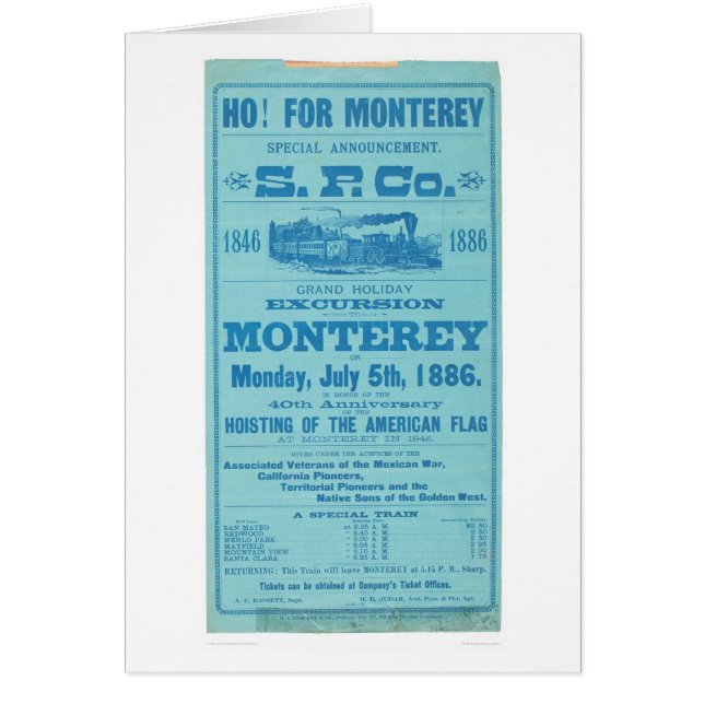 Ho für Monterey so. Pazifische Anzeige (1652A) (Vorne)