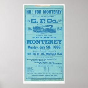 Ho für Monterey so. Pazifische Anzeige (1652A) Poster