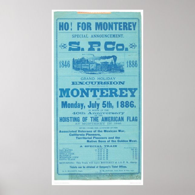 Ho für Monterey So. Werbung im Pazifik (1652A) Poster (Vorne)
