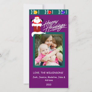 Ho grüne senkrechte Foto-Karten des WeihnachtenY2 Feiertagskarte
