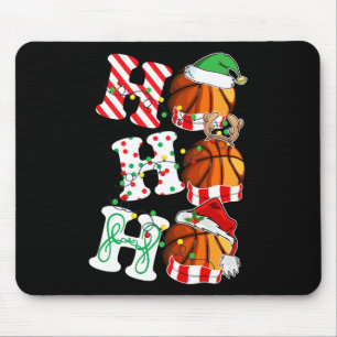 Ho Ho Basketball Lights Weihnachtsmannmütze Rentie Mousepad
