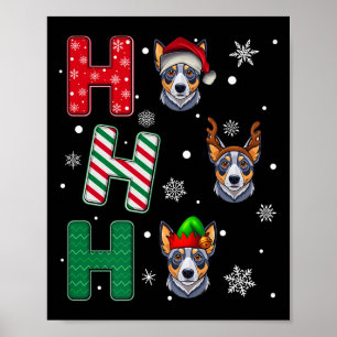 Ho Ho Blue Heeler Dog Matching Weihnachten Weihnac Poster