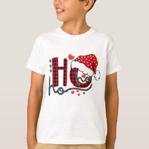 Ho Ho Buffalo Rote Karierte Weihnachtsmannmütze We T-Shirt