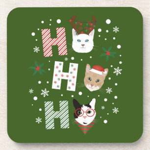 Ho Ho Cats Frohe Weihnachten Getränkeuntersetzer