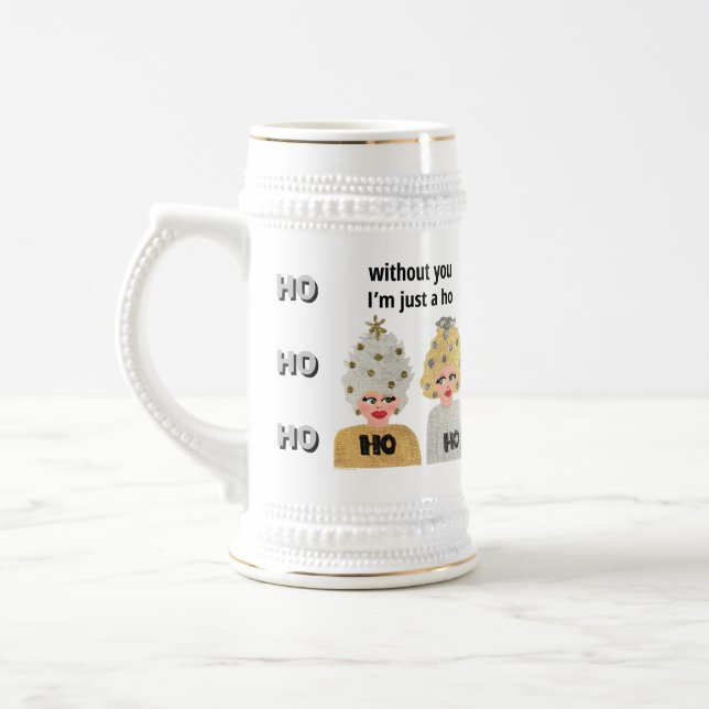 Ho Ho Christmas Ladys Stein - Gold und Silber Bierglas (Links)