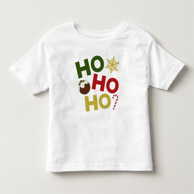 HO HO+Christmas Pudding, Candy, Snowflake Kleinkind T-shirt (Vorderseite)