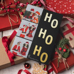 Ho Ho Custom 3 Foto Collage Weihnachten Folien Feiertagskarte<br><div class="desc">Schick Weihnachtsjubeln mit dieser lustigen 'Ho Ho' Custom Foto Collage Gold Foil Holiday Card. Laden Sie einfach 3 eigene Fotos hoch und passen Sie Ihren Familiennamen an. Das Design zeichnet sich durch echte Goldfolienschrift im Blocktext und elegante Kalligraphie-Schrift aus.</div>