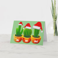 Ho Ho Drei Kakteen Weihnachtsgrußkarte