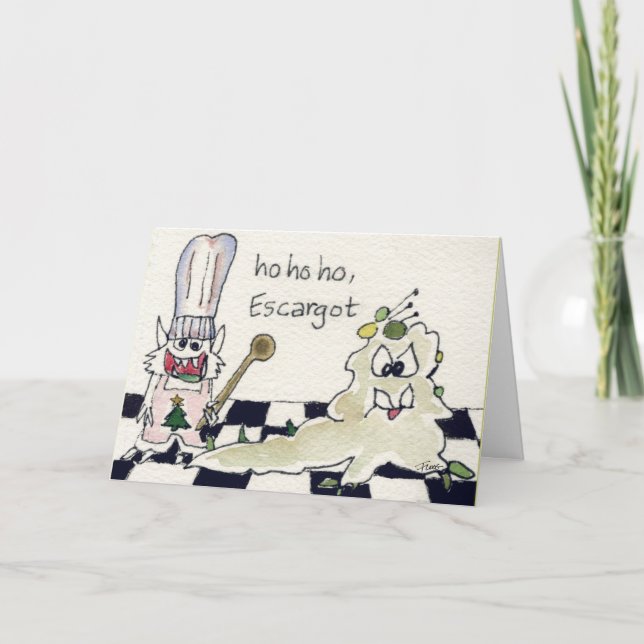 Ho Ho Escargot Versteckte Grußkarten Feiertagskarte (Vorderseite)