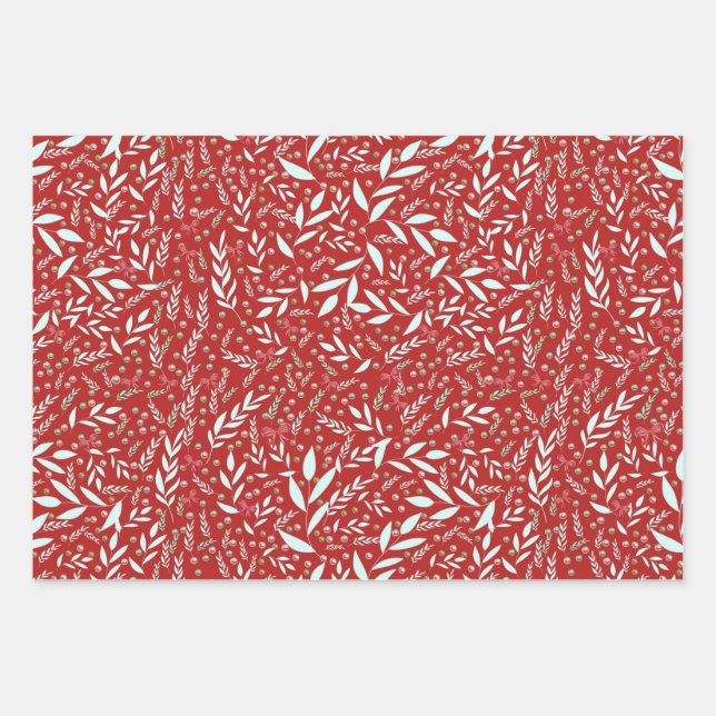 Ho Ho Feiertags-Geschenkpapier Geschenkpapier Set (Vorderseite)