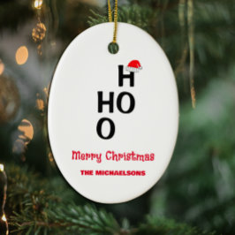 Ho Ho: Frohe Weihnachten Keramik Ornament