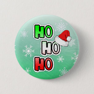 HO HO Frohe Weihnachts-Weihnachtsmannmütze Button