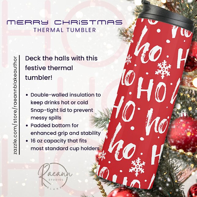 Ho-Ho Frohe Weihnachtstherme Tumbler Thermosbecher (Von Creator hochgeladen)