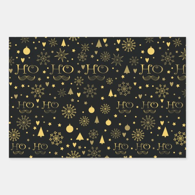 Ho-Ho Geschenkpapier Set (Vorderseite)