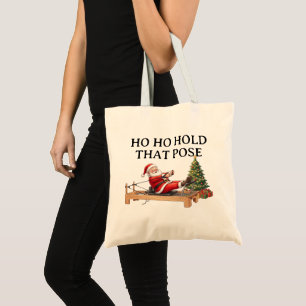 Ho Ho Halt diese Pose Lustiger Weihnachtsmann Pila Tragetasche