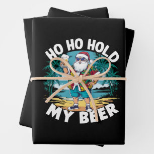Ho Ho Halt Mein Bier Weihnachten im Juli Sommer Sa Geschenkpapier Set