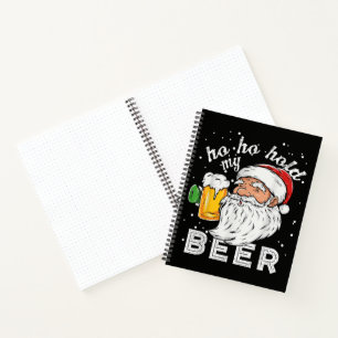 Ho Ho halt mein Bier Weihnachten Trinkender Weihna Notizbuch