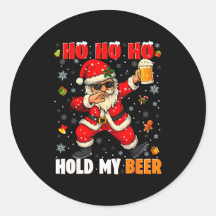 Ho Ho Halt Mein Getränk Cool Dabbing Weihnachtsman Runder Aufkleber