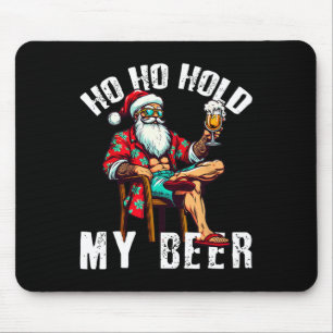 Ho Ho haltet mein Bier Vintage Weihnachtsmann Weih Mousepad