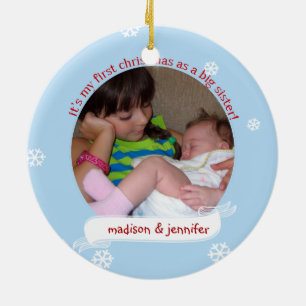 Ho Ho Ho 1. Weihnachten als große Schwester benutz Keramik Ornament
