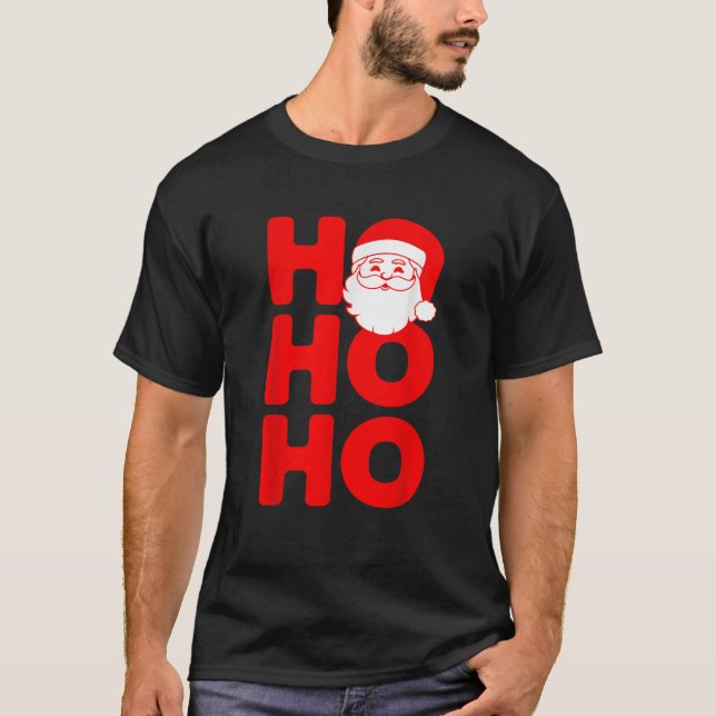 HO HO HO 3 Santa Claus Xmas  T-Shirt (Vorderseite)