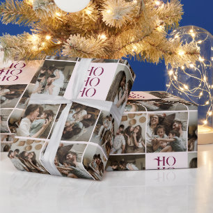 Ho Ho Ho 6 Foto-Collage Weihnachten Geschenkpapier