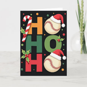 Ho Ho Ho Baseball Weihnachtskarte Karte