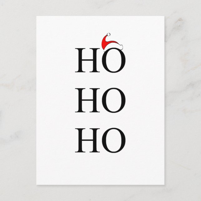 HO HO HO BONNET POSTKARTE (Vorderseite)