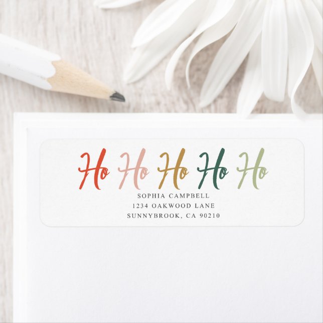 Ho Ho Ho Brush Calligraphy Christmas Label (Insitu)