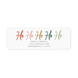 Ho Ho Ho Brush Calligraphy Christmas Label