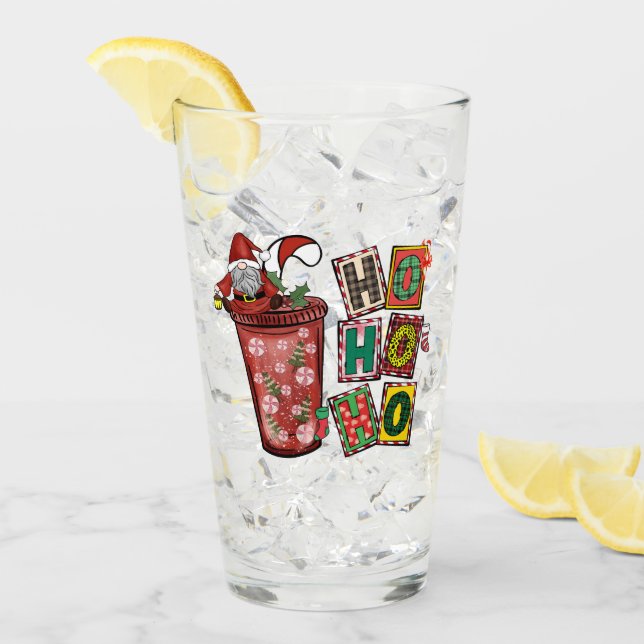Ho Ho Ho Chirstmas Gnome Glas (Vorderseite Ice)