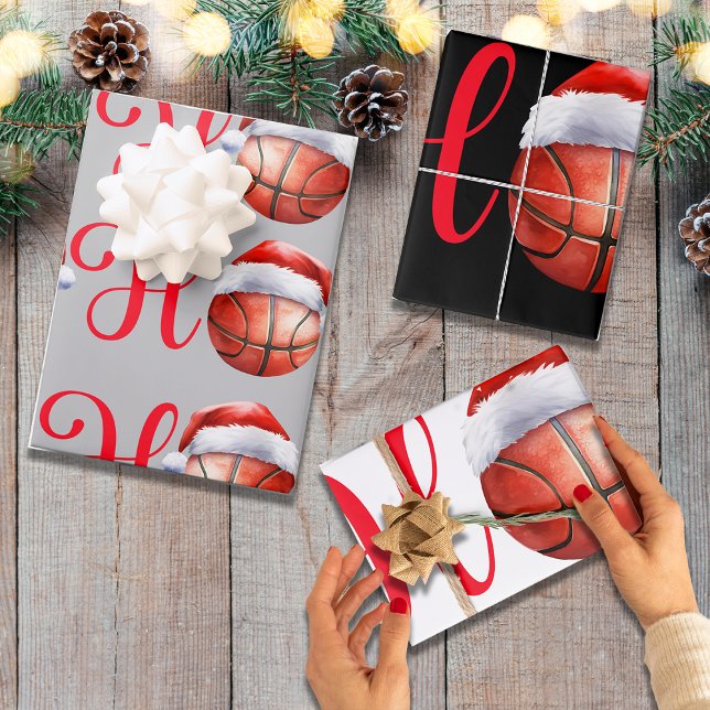 Ho Ho Ho Christmas Basketball Geschenkpapier Set (Von Creator hochgeladen)