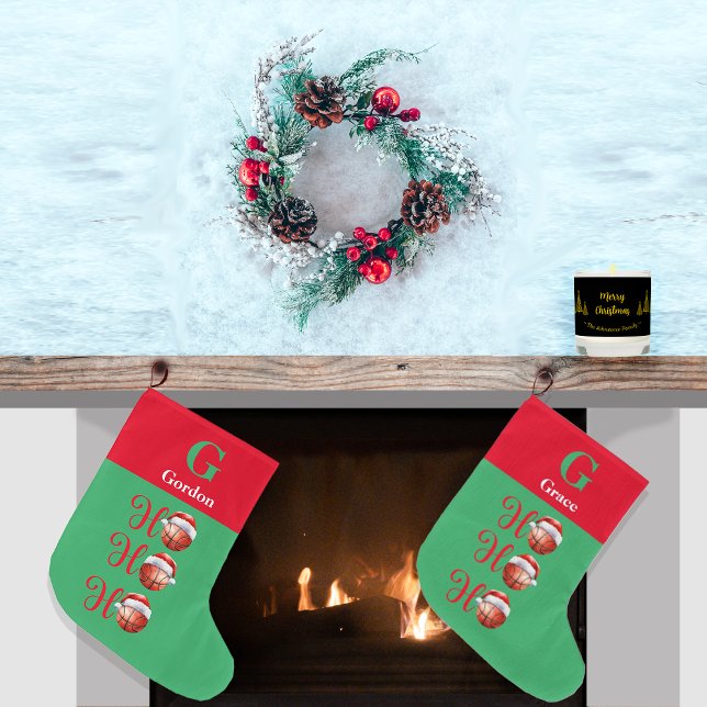 Ho Ho Ho Christmas Basketball Großer Weihnachtsstrumpf (Von Creator hochgeladen)
