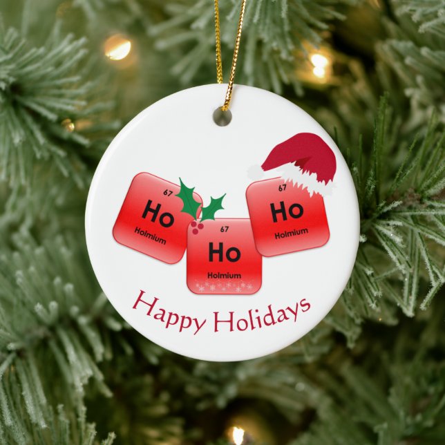 Ho Ho Ho Christmas Element Illustration Foto Keramik Ornament (Baum)