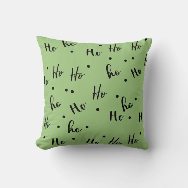 Ho Ho Ho Christmas Red Background Kissen (Vorderseite)