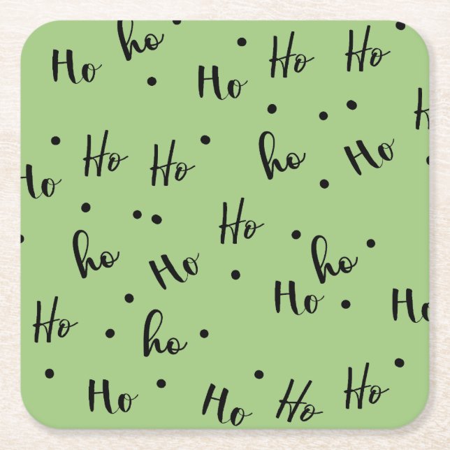 Ho Ho Ho Christmas Red Background Rechteckiger Pappuntersetzer (Vorderseite)