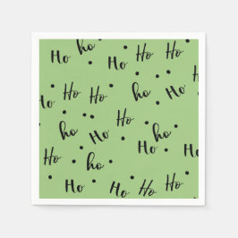 Ho Ho Ho Christmas Red Background Serviette