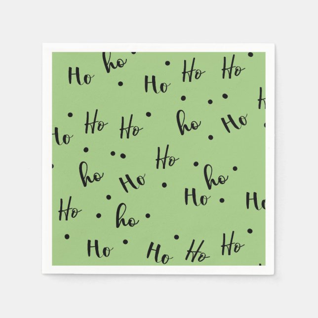 Ho Ho Ho Christmas Red Background Serviette (Vorderseite)