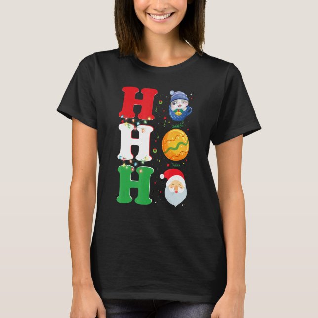 Ho Ho Ho Christmas Santa Hat Xmas PJ T-Shirt (Vorderseite)