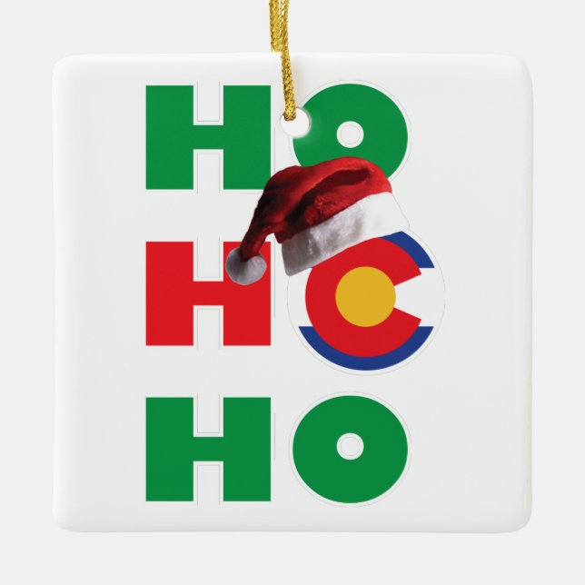 Ho Ho Ho Colorado Keramikornament (Vorderseite)