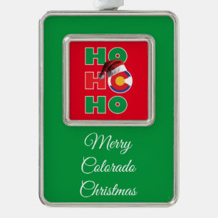 Ho Ho Ho Colorado Weihnachten Rahmen-Ornament Silber